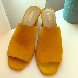 Lord and Taylor Suede Mustard Mule